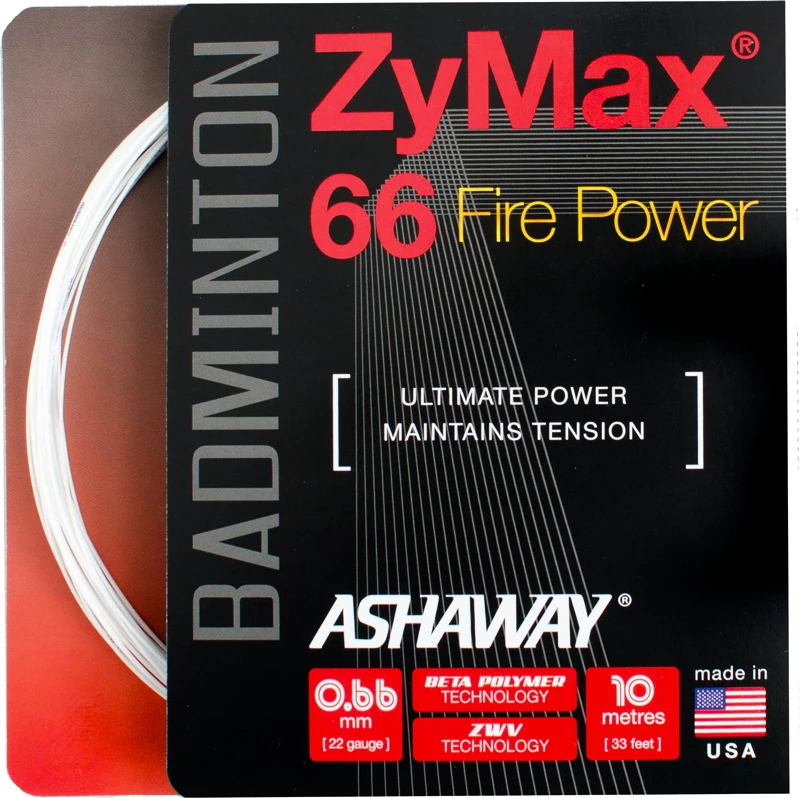 Badminton besnaring Ashaway  ZyMax 66 Fire Power White