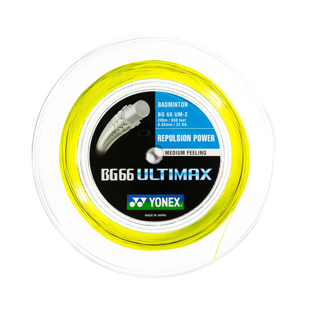 Badminton besnaring Yonex  BG 66 Ultimax Yellow (0.65 mm) -  200 m