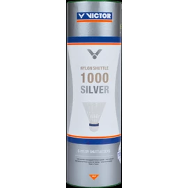 Badminton shuttles Victor Nylon Shuttle 1000 Silver - White 6 pcs