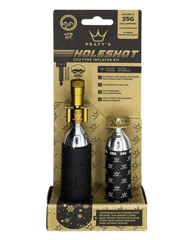 CO2-pompkop met patroonset PEATY'S  Mtb (25g) - bourbon (ppr-hti-mtb-brb-12)