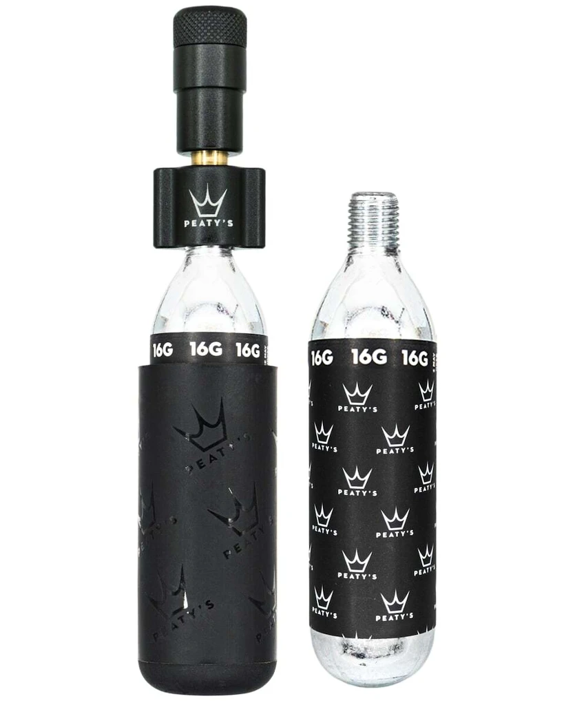 CO2-pompkop met patroonset PEATY'S  Road & gravel (16g) - black (ppr-hti-rag-blk-12)