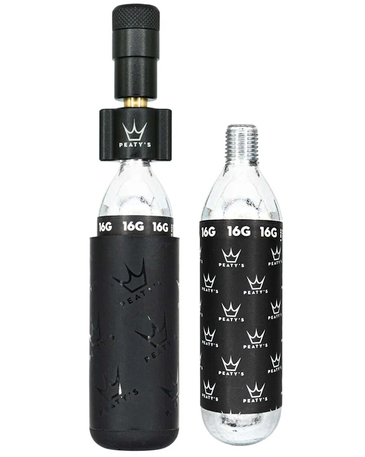 CO2-pompkop met patroonset PEATY'S  Road & gravel (16g) - black (ppr-hti-rag-blk-12)