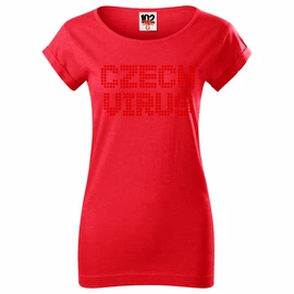 Czech Virus Dames t-shirt Gestippeld rood