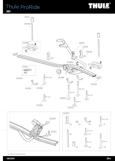 Dak fietsendrager Thule ProRide 591 Twin pack
