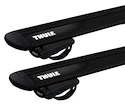 Dakdrager Thule met EVO WingBar Zwart Toyota Avensis 5-Dr Estate met dakrails 01-02