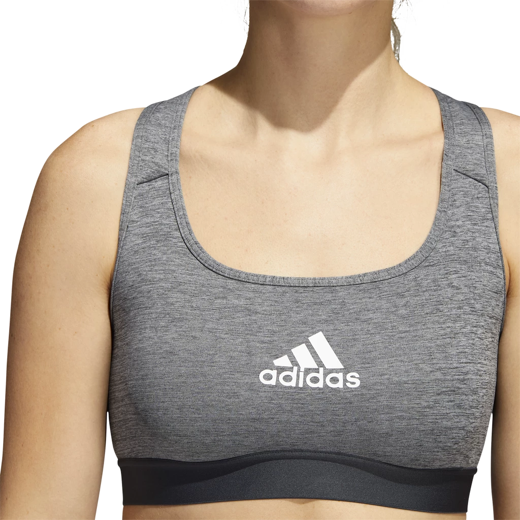 Dames bh adidas  PWR Mid-Support Dark Grey Heather