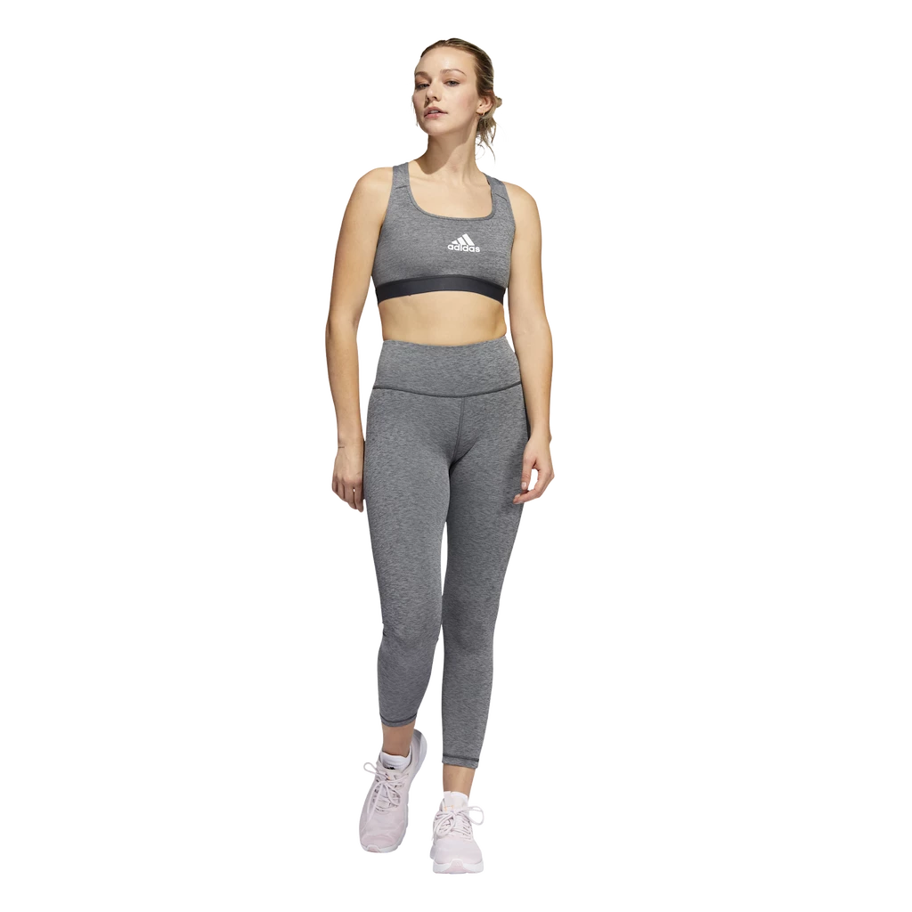 Dames bh adidas  PWR Mid-Support Dark Grey Heather