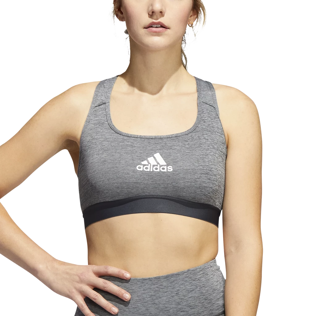 Dames bh adidas  PWR Mid-Support Dark Grey Heather