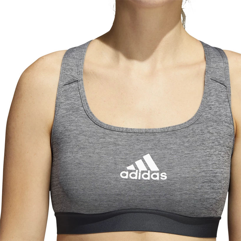 Dames bh adidas  PWR Mid-Support Dark Grey Heather
