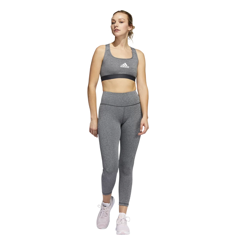 Dames bh adidas  PWR Mid-Support Dark Grey Heather