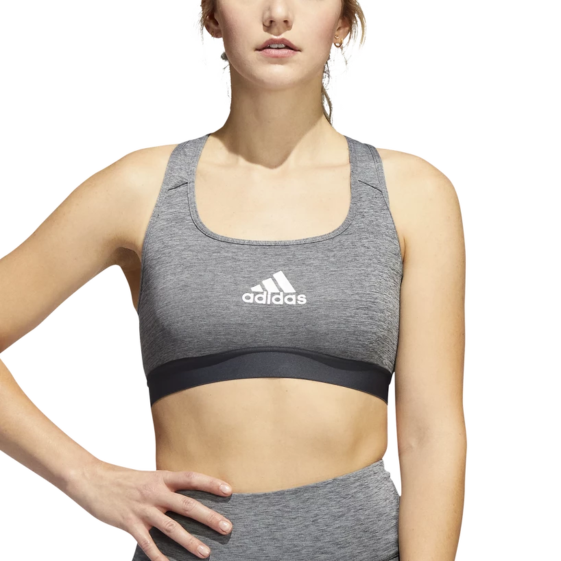 Dames bh adidas  PWR Mid-Support Dark Grey Heather