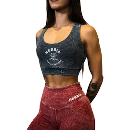 Dames bh Nebbia NEBBIA x OLYMPIA Washed Medium-Support Sports Bra GOLDEN AGE 778 black