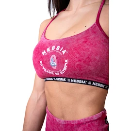 Dames bh Nebbia NEBBIA x OLYMPIA Washed Open Back Sports Bra LEGACY 779 red