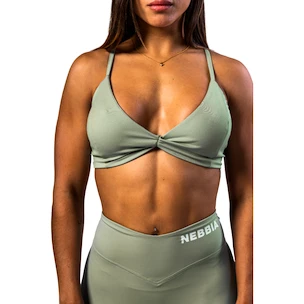 Dames bh Nebbia STRONG BEAUTY Medium-Support Sports Bra TWIST-KNOT 423 light green  XS