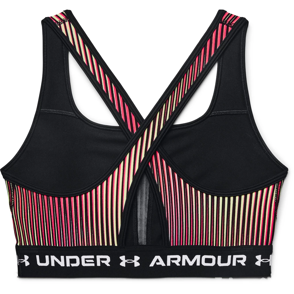 Dames bh Under Armour  Crossback Mid Print-BLK
