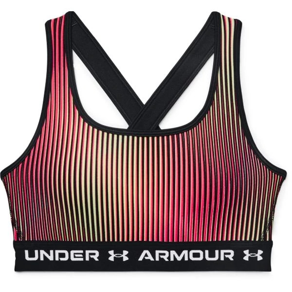 Dames bh Under Armour  Crossback Mid Print-BLK