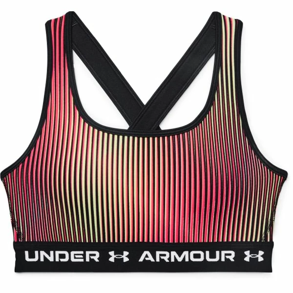 Dames bh Under Armour  Crossback Mid Print-BLK