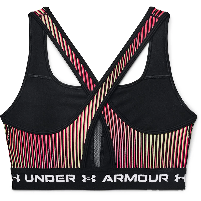Dames bh Under Armour  Crossback Mid Print-BLK