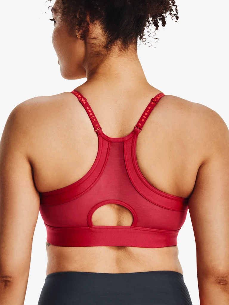 Dames bh Under Armour  Infinity Covered Low-RED