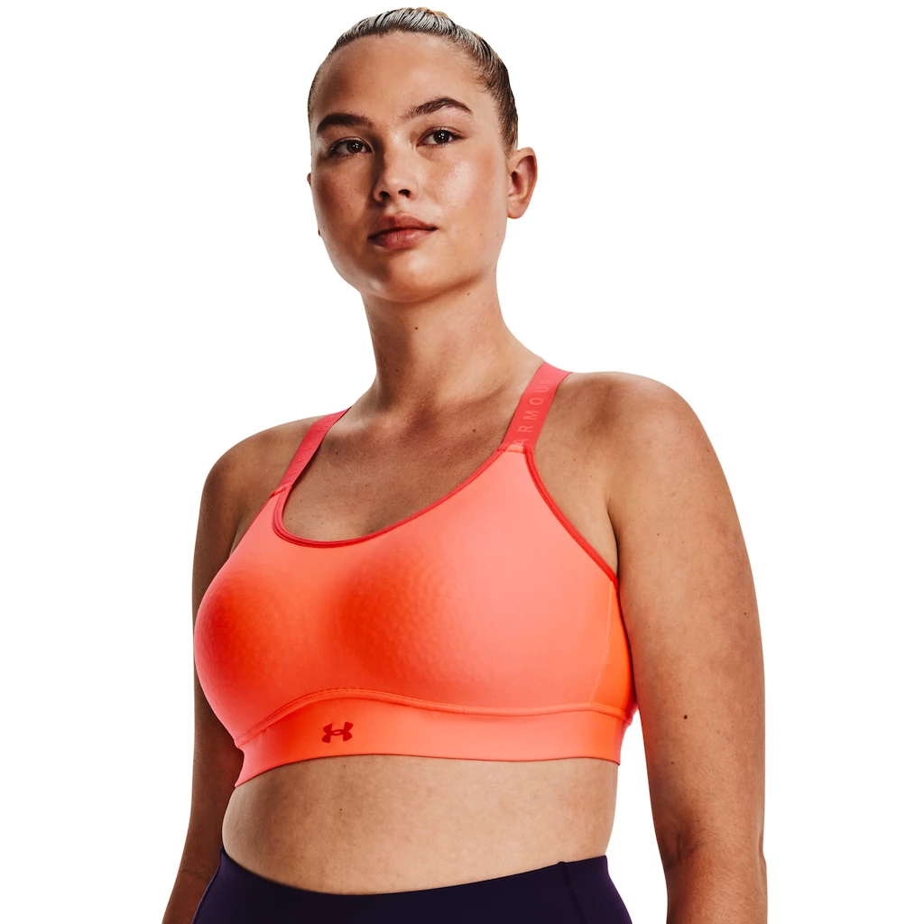 Dames bh Under Armour  Infinity Mid Covered-ORG