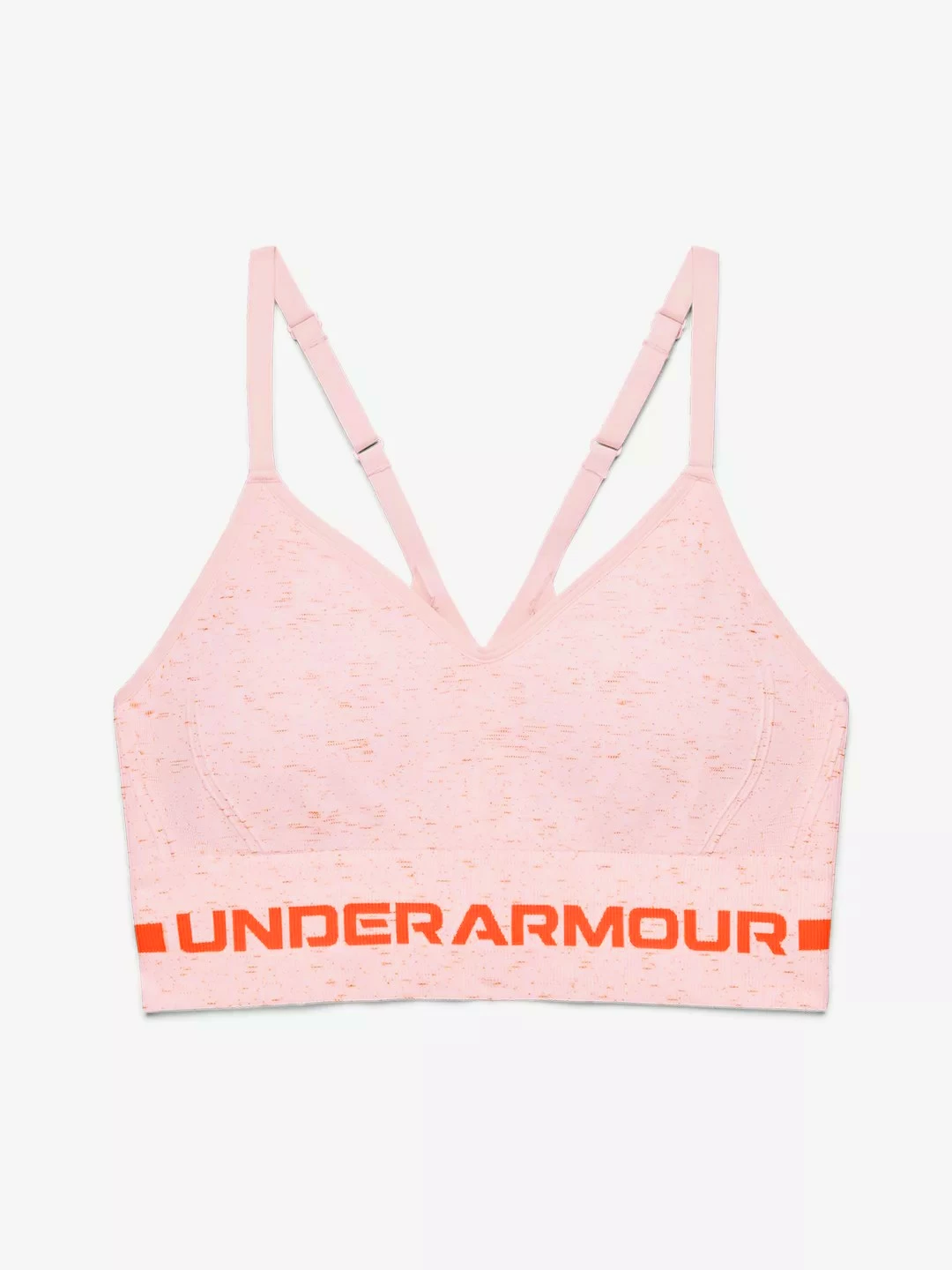 Dames bh Under Armour  Seamless Low Long Htr Bra pink Beta Tint
