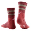 Dames compressiesokken CEP  80s Mid Cut Berry/Sand