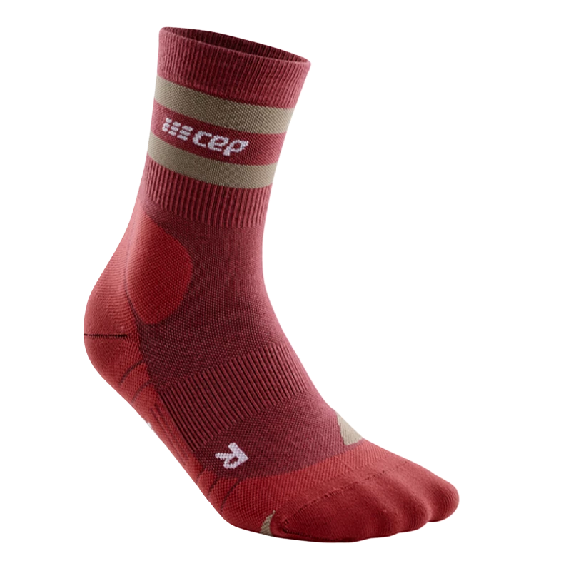 Dames compressiesokken CEP  80s Mid Cut Berry/Sand  II