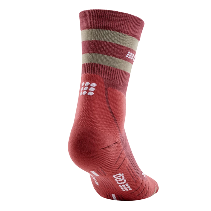 Dames compressiesokken CEP  80s Mid Cut Berry/Sand  II