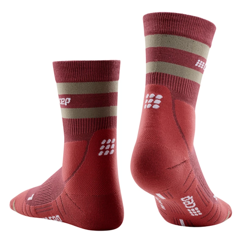 Dames compressiesokken CEP  80s Mid Cut Berry/Sand  II