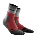 Dames compressiesokken CEP Hiking Light Merino Mid Cut Berry/Grey