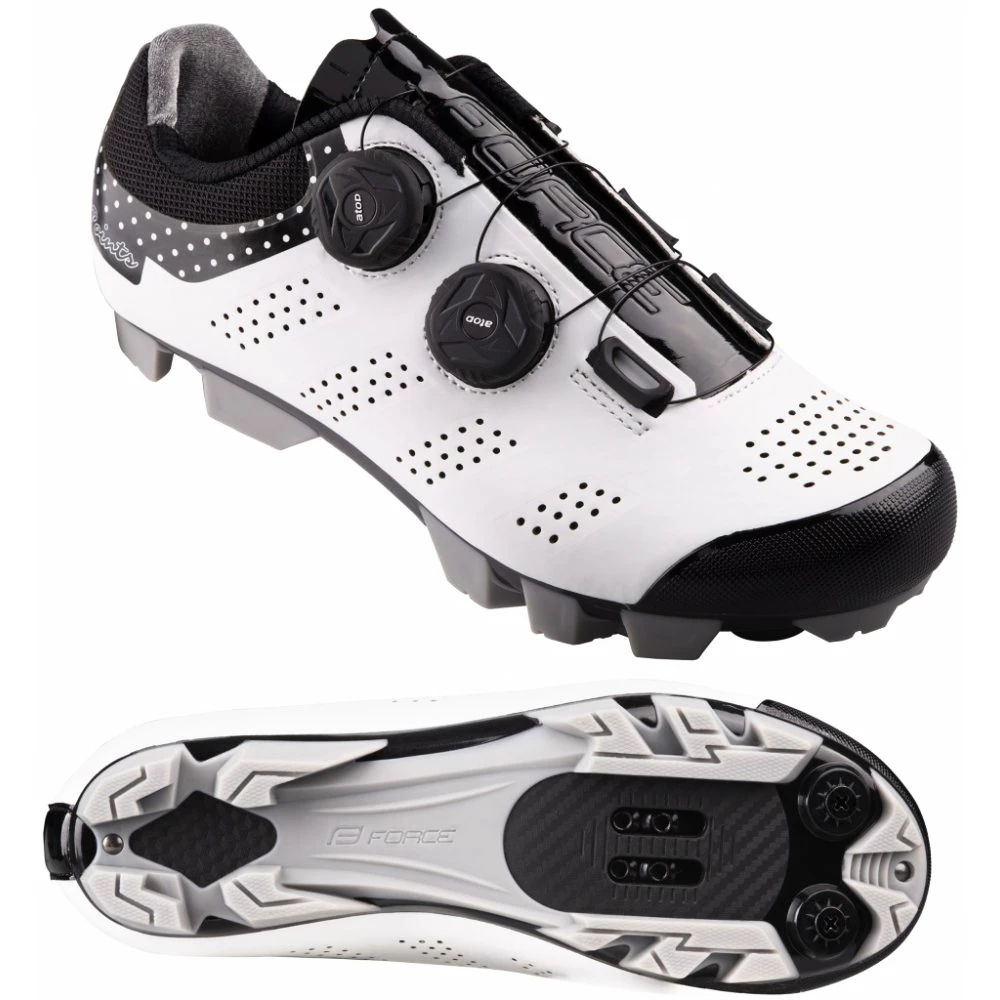Dames fietsschoenen Force  MTB Points White/Black