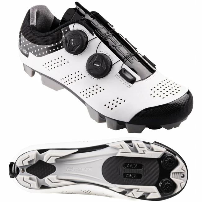 Dames fietsschoenen Force  MTB Points White/Black