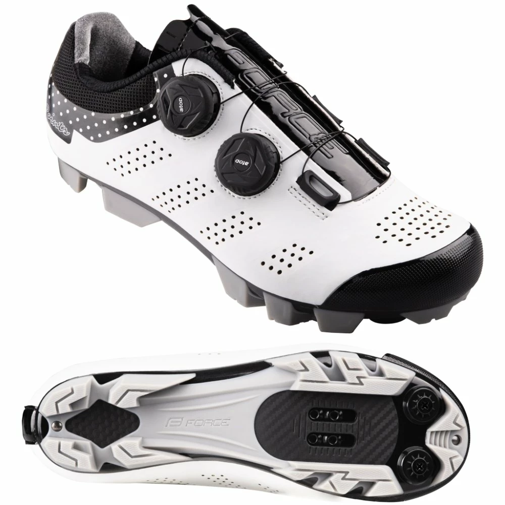 Dames fietsschoenen Force  MTB Points White/Black