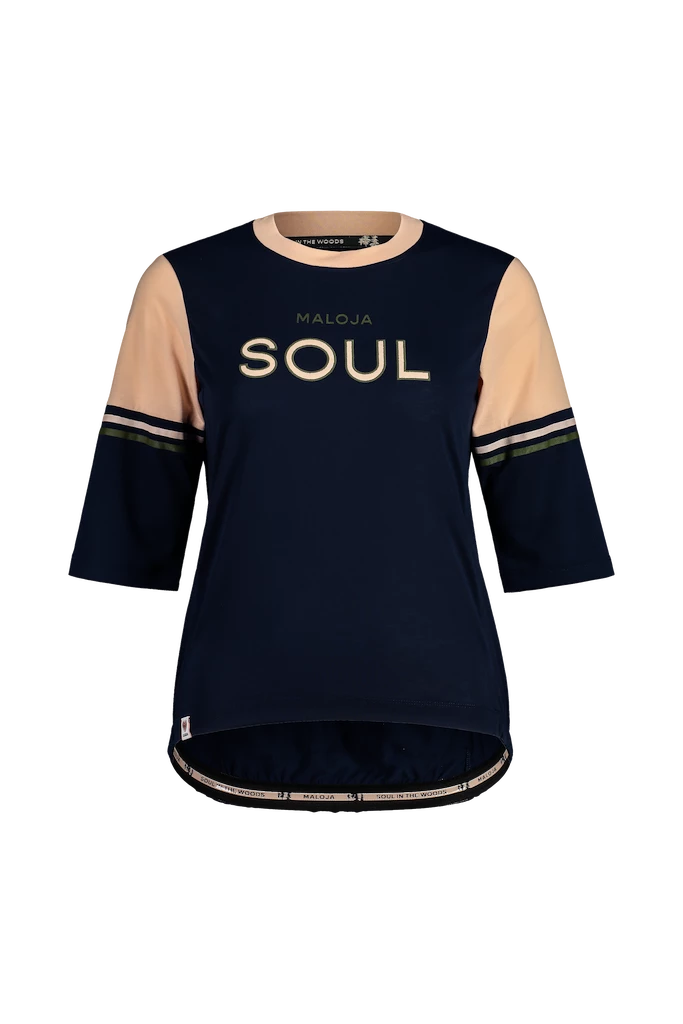 Dames fietsshirt Maloja   KastanieM blue S