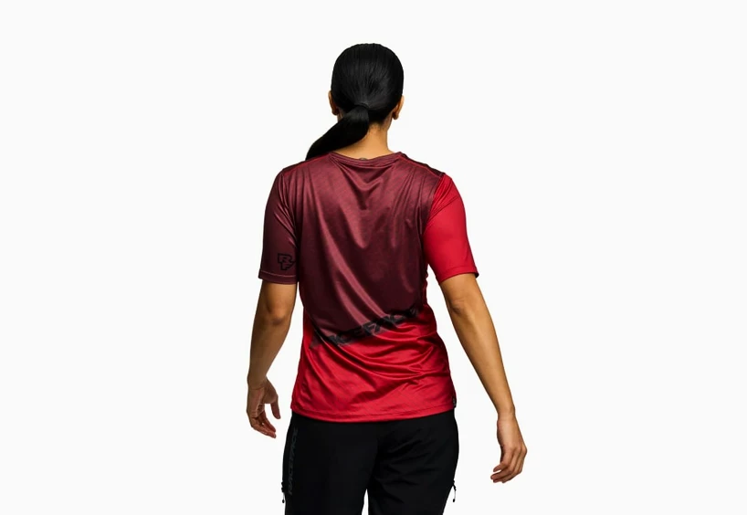 Dames fietsshirt Race Face  Indy SS Dark Red S