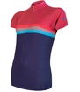 Dames fietsshirt Sensor  Cyklo Summer Stripe Blue/Lilla