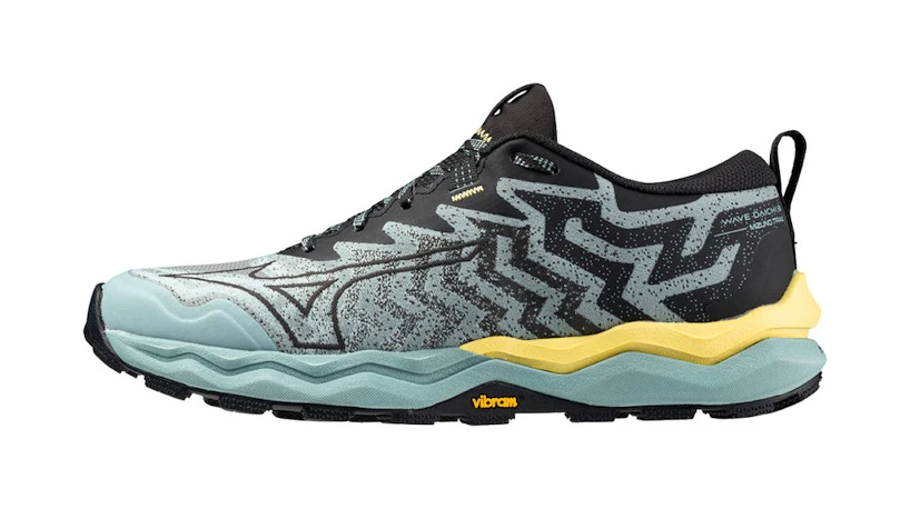 Dames hardloopschoenen Mizuno  Wave Daichi 8 Aquifer/Black Oyster/Sunshine  UK 5,5
