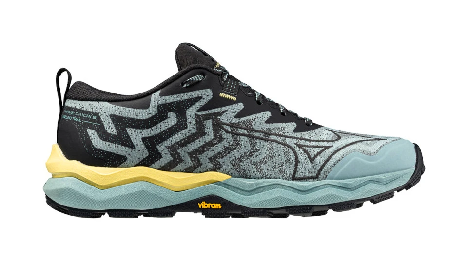 Dames hardloopschoenen Mizuno  Wave Daichi 8 Aquifer/Black Oyster/Sunshine  UK 5,5