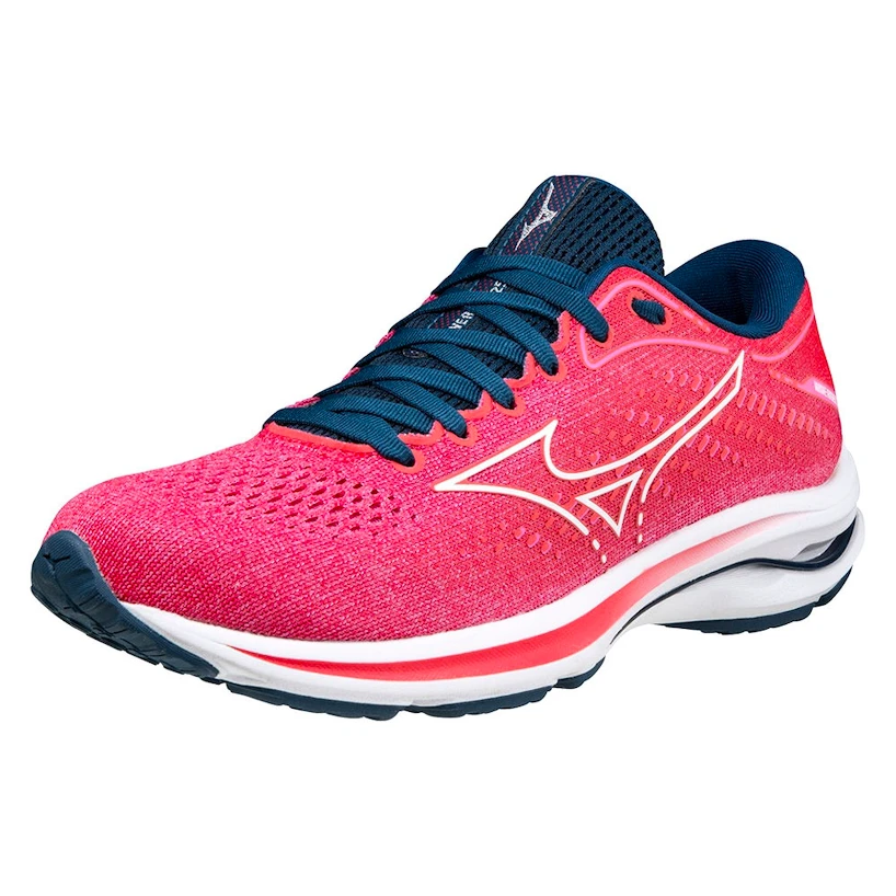 Dames hardloopschoenen Mizuno  Wave Rider Wave Rider 25 / Phlox Pink / White / Gibraltor Sea  UK 5