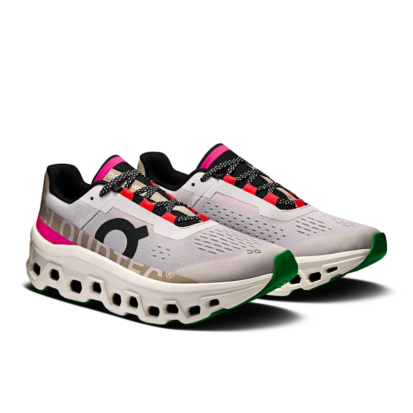 Dames hardloopschoenen On Cloudmonster Silver/Ivory