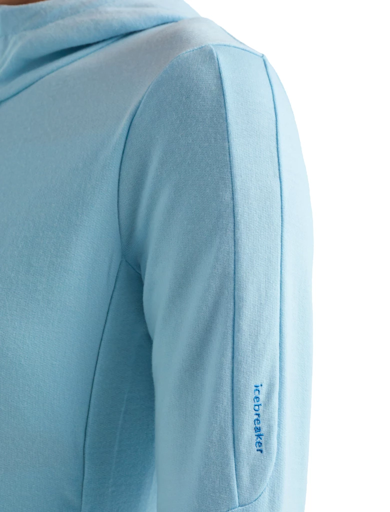 Dames hoodie Icebreaker  Quantum III LS Zip Haze/Azul