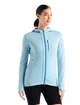 Dames hoodie Icebreaker  Quantum III LS Zip Haze/Azul