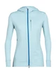 Dames hoodie Icebreaker  Quantum III LS Zip Haze/Azul