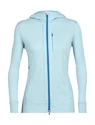 Dames hoodie Icebreaker  Quantum III LS Zip Haze/Azul