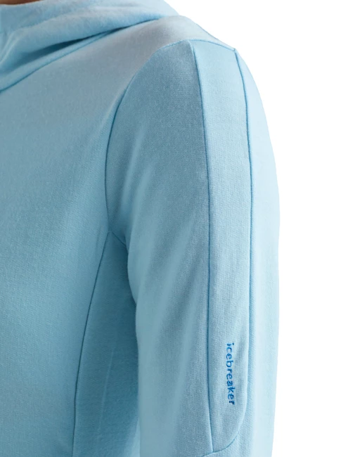 Dames hoodie Icebreaker  Quantum III LS Zip Haze/Azul