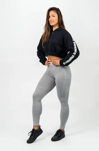 Dames hoodie Nebbia ICONIC Cropped Zip-Up Hoodie 254 black
