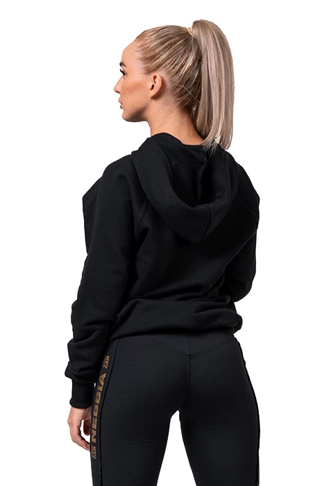 Dames hoodie Nebbia Intense Long hoodie black XS
