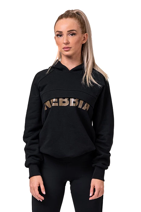 Dames hoodie Nebbia Intense Long hoodie black XS