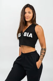 Dames hoodie Nebbia MUSCLE MOMMY Sleeveless Zip-Up Hoodie 258 black