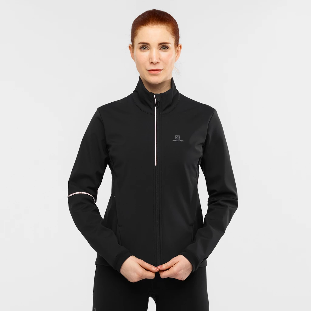 Dames jas Salomon  Agile Softshell Jacket Black